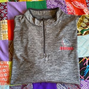 Men's XL Gonzaga Grey Quarter Zip Mock Neck Long Sleeve Pullover LIghtweight